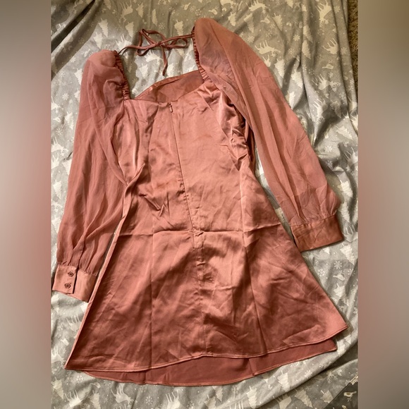 NWOT  We wore what pink long sleeve mini dress zip up size 6 coquette romantic - Picture 3 of 9